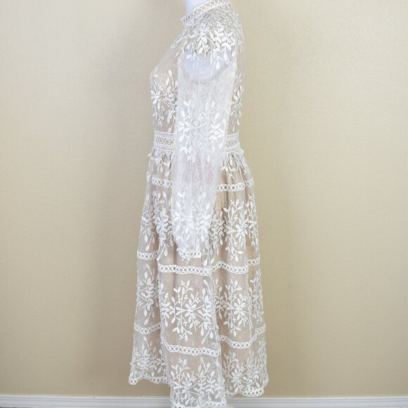 Ivy City Co. Sicily Midi Lace Crochet Dress NEW 8 - Picture 9 of 12